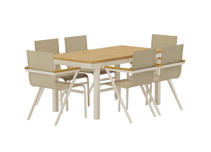 Venture Home Mexico & Panama Matgrupp Utomhus Med 6st Matstolar Beige/Natur