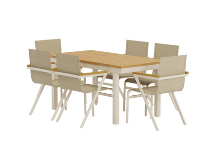 Venture Home Mexico & Panama Matgrupp Utomhus Med 6st Matstolar Beige/Natur