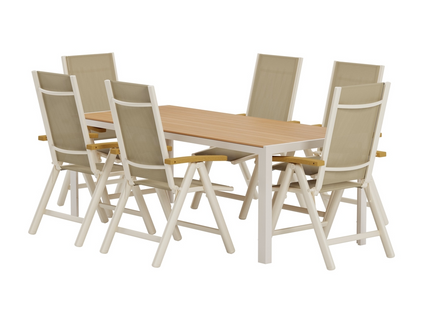 Venture Home Break & Panama Matgrupp Utomhus Med 6st Matstolar Beige