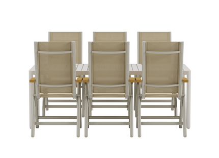 Venture Home Giardini & Panama Matgrupp Utomhus Med 6st Matstolar Beige