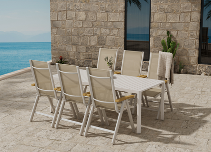 Venture Home Giardini & Panama Matgrupp Utomhus Med 6st Matstolar Beige