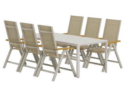 Venture Home Giardini & Panama Matgrupp Utomhus Med 6st Matstolar Beige