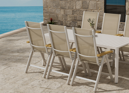 Venture Home Giardini & Panama Matgrupp Utomhus Med 6st Matstolar Beige