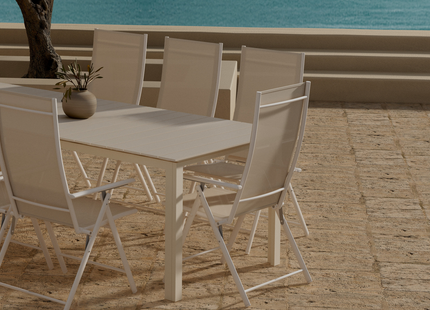 Venture Home Levanzo & Levels Matgrupp Utomhus Med 8st Matstolar Beige