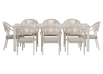 Venture Home Levels & Paros Matgrupp Utomhus Med 8st Matstolar Beige