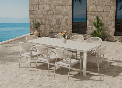 Venture Home Levels & Paros Matgrupp Utomhus Med 8st Matstolar Beige