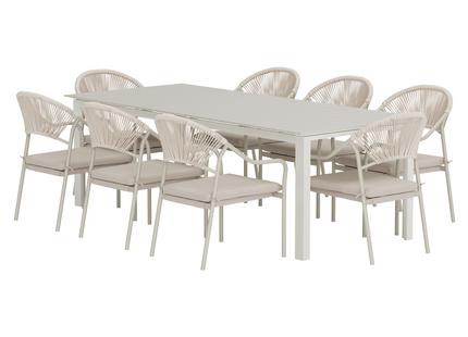 Venture Home Levels & Paros Matgrupp Utomhus Med 8st Matstolar Beige