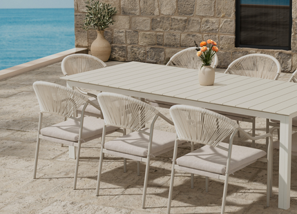Venture Home Levels & Paros Matgrupp Utomhus Med 8st Matstolar Beige