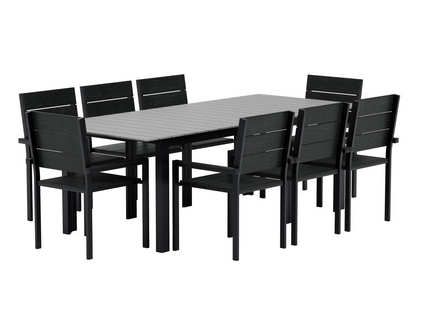 Venture Home Levels Matgrupp Utomhus Med 8st Matstolar Svart