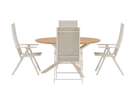 Venture Home Levanzo & Mexico Matgrupp Utomhus Med 4st Matstolar Beige/Natur