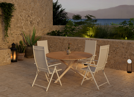 Venture Home Levanzo & Mexico Matgrupp Utomhus Med 4st Matstolar Beige/Natur