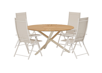 Venture Home Levanzo & Mexico Matgrupp Utomhus Med 4st Matstolar Beige/Natur