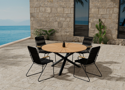 Venture Home Mexico & Bois Matgrupp Utomhus Med 4st Matstolar Svart