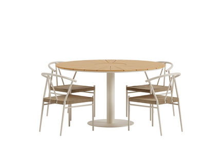 Venture Home Alfons & Croft Matgrupp Utomhus Med 4st Matstolar Beige