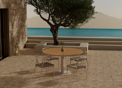 Venture Home Alfons & Croft Matgrupp Utomhus Med 4st Matstolar Beige