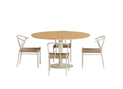 Venture Home Alfons & Croft Matgrupp Utomhus Med 4st Matstolar Beige