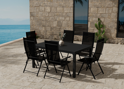 Venture Home Capo & Levanzo Matgrupp Utomhus Med 6st Matstolar Svart