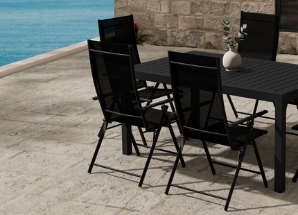 Venture Home Capo & Levanzo Matgrupp Utomhus Med 6st Matstolar Svart