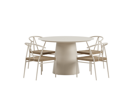 Venture Home Alfons & Lanzo Matgrupp Utomhus Med 4st Matstolar Beige