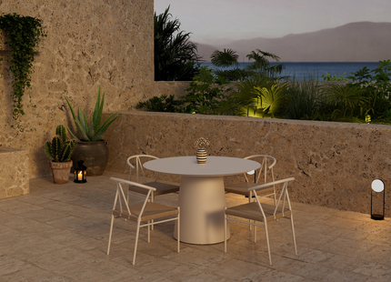 Venture Home Alfons & Lanzo Matgrupp Utomhus Med 4st Matstolar Beige