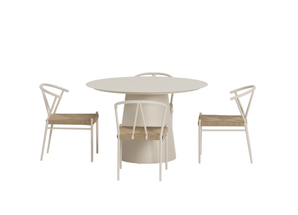 Venture Home Alfons & Lanzo Matgrupp Utomhus Med 4st Matstolar Beige
