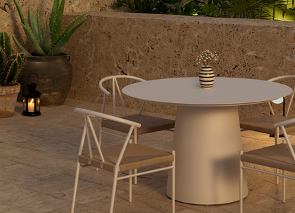 Venture Home Alfons & Lanzo Matgrupp Utomhus Med 4st Matstolar Beige