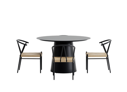 Venture Home Alfons & Lanzo Matgrupp Utomhus Med 4st Matstolar Svart