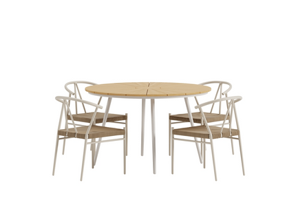 Venture Home San Vito & Alfons Matgrupp Med 4st Matstolar Beige