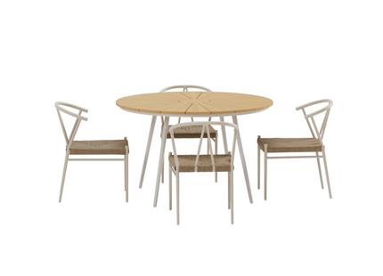 Venture Home San Vito & Alfons Matgrupp Med 4st Matstolar Beige