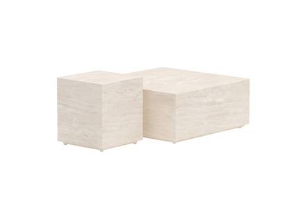 Venture Home Lissabon Sidobord Utomhus 40 x 40 x 45 Beige + Sidobord 80 x 80 x 35 Beige