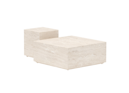 Venture Home Lissabon Sidobord Utomhus 40 x 40 x 45 Beige + Sidobord 80 x 80 x 35 Beige