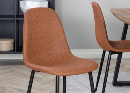 Venture Home Polar & Inca Matstolar 2-pack Brun + Rektangulära Matbord 160 x 85 Valnöt