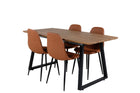 Venture Home Polar & Inca Matstolar 2-pack Brun + Rektangulära Matbord 160 x 85 Valnöt