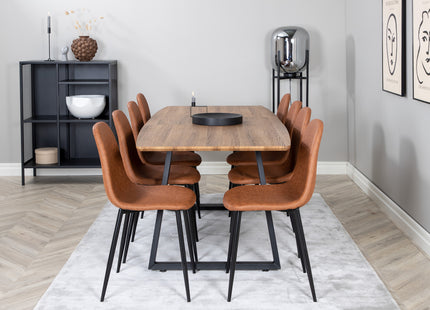 Venture Home Polar & Inca Matstolar 2-pack Brun + Rektangulära Matbord 160 x 85 Valnöt