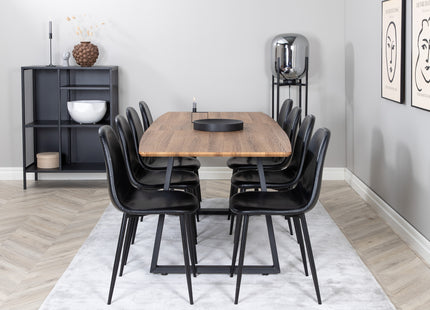 Venture Home Polar & Inca Matstolar 2-pack Svart + Rektangulära Matbord 160 x 85 Valnöt