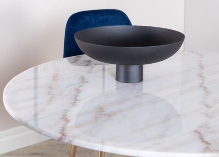 Venture Home Estelle & Polar Runda Matbord ⌀106 Vit + Matstolar 2-pack Blå