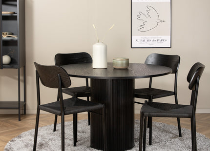 Venture Home Bianca & Polly Runda Matbord ⌀110 Svart + Matstolar 2-pack Svart