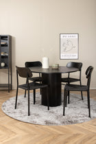 Venture Home Bianca & Polly Runda Matbord ⌀110 Svart + Matstolar 2-pack Svart